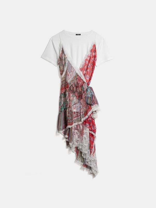 ROBE NUISETTE PORTEFEUILLE IMPRIMÉS MÉLANGÉS ET T-SHIRT "BOYFRIEND"
