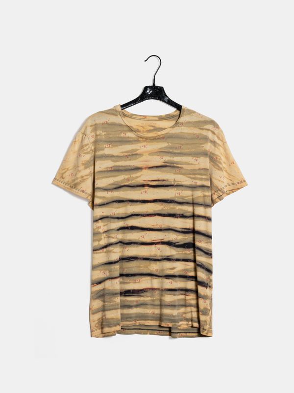 T-Shirt Marinière Shibori Jaune Beige