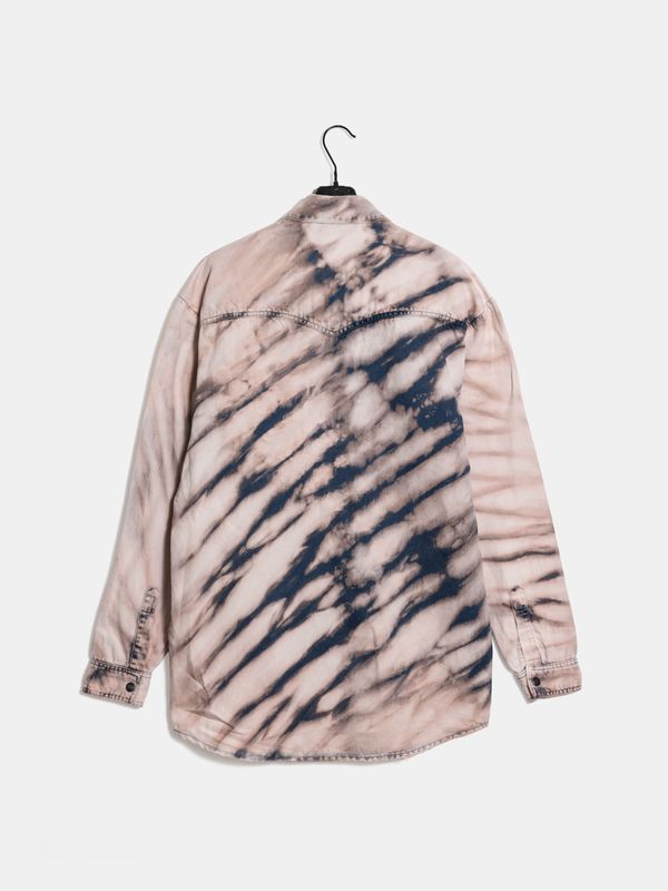 CHEMISE DENIM ZEBRA INDIGO PINK