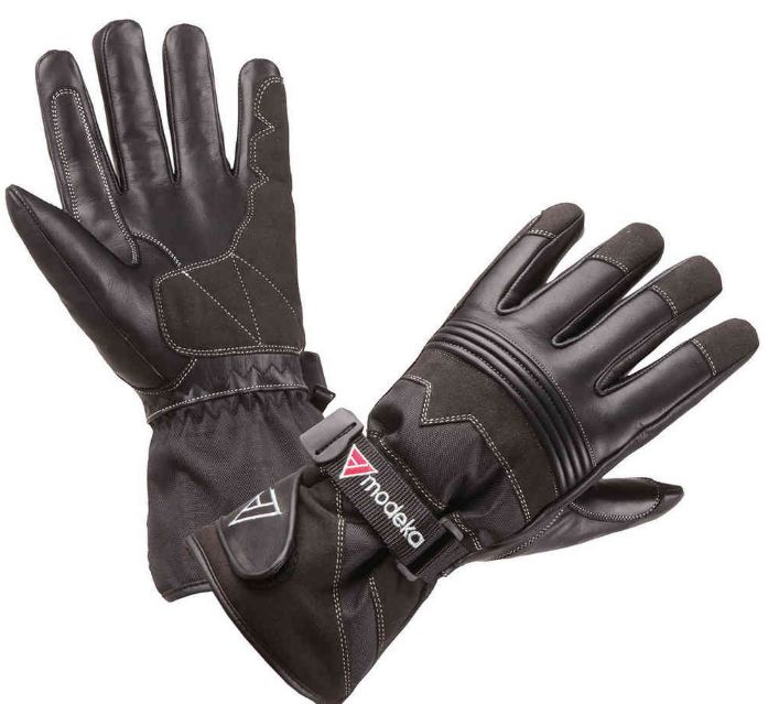 Modeka Freeze Evo wasserdichte Kinder Motor handschoen, Color: zwart, Size: M