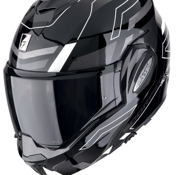 Scorpion EXO Tech Evo Conquer Helm   OP=OP, Color: Zwart/Wit, Size: S