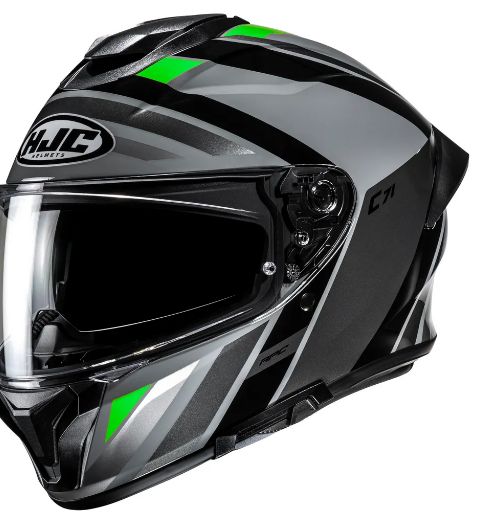 HJC C71 Faber, Color: Zwart/Groen, Size: M