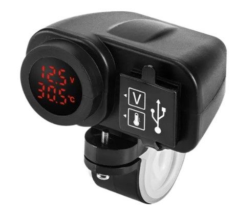 Booster Stroomvoorziening USB (2) + temperatuur + voltage info