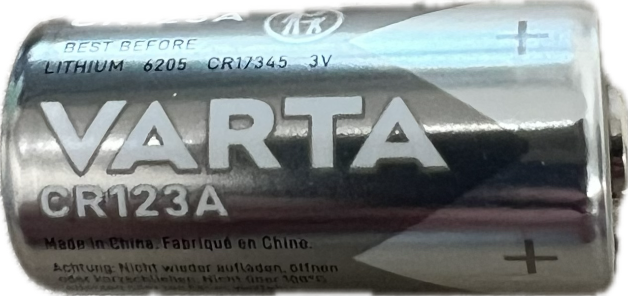 Taurus/Reach batterij Varta/Duracell Industrial type CR123A lithium