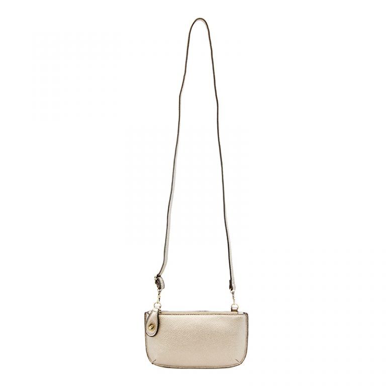 MINI CROSSBODY WRISTLET CLUTCH (METALLIC PEARL)