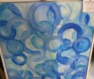 BLUE CIRCLES ART 29.5 X 29.5