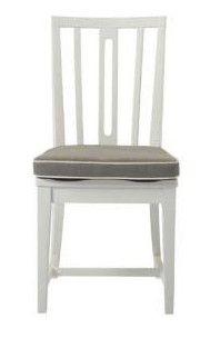 ESCAPE COASTAL LIVING WHITE KITCHEN CHAIR WITH GRAY CUSHION