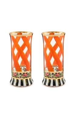 S/2  MAYPOLE APRICOT HIGHBALL GLASS/DISC