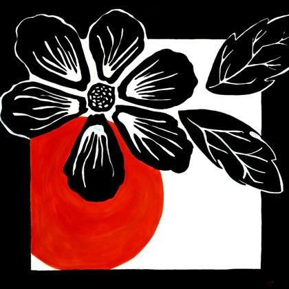 BLOCK PRINT STUDY 1, CANVAS HAND PAINTED GEL TEXTURE 37.5W X 37.5T