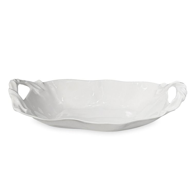 VIDA SASHA LG WHT OVAL BOWL W/HANDLES