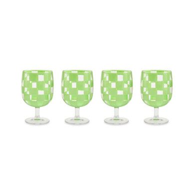 S/4  GRN CK MELAMINE ACRYLIC WATER GOBLETS - Juliana Registry