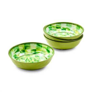 S/4  GRN  MARBLE CK MELAMINE SMALL BOWLS - Juliana Registry