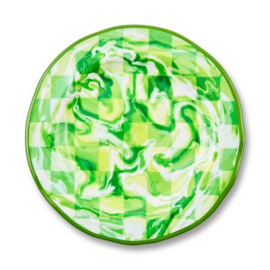 S/4  GRN MARBLE CK MELAMINE SALAD PLATES - Juliana Registry