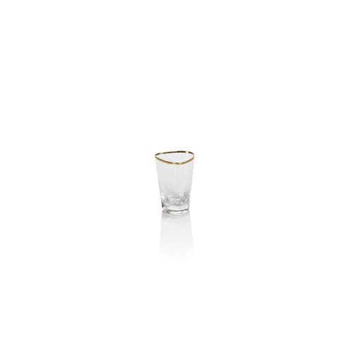 APERITIVO TRIANGULAR SHOT GLASS WITH GOLD RIM - Juliana Registry