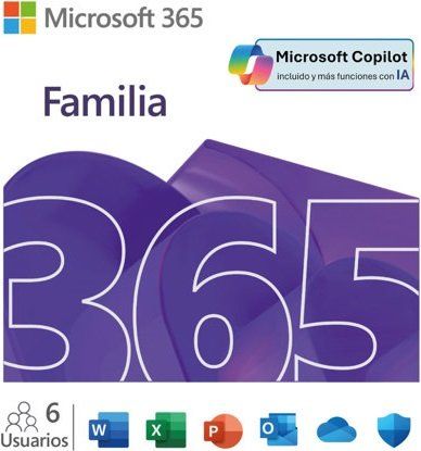 Microsoft 365 Familia - 6 Usuarios - 1 Añó