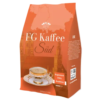 FG Kaffee SÜD Espresso Kaffeebohnen 70% Arabica 500g FG Kaffee SÜD Espresso Kaffeebohnen 70% Arabica 500g