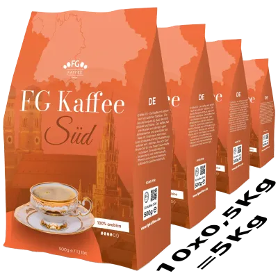 FG Kaffee SÜD Kaffeebohnen 100% Arabica 10x500g FG Kaffee SÜD Kaffeebohnen 100% Arabica 10x500g