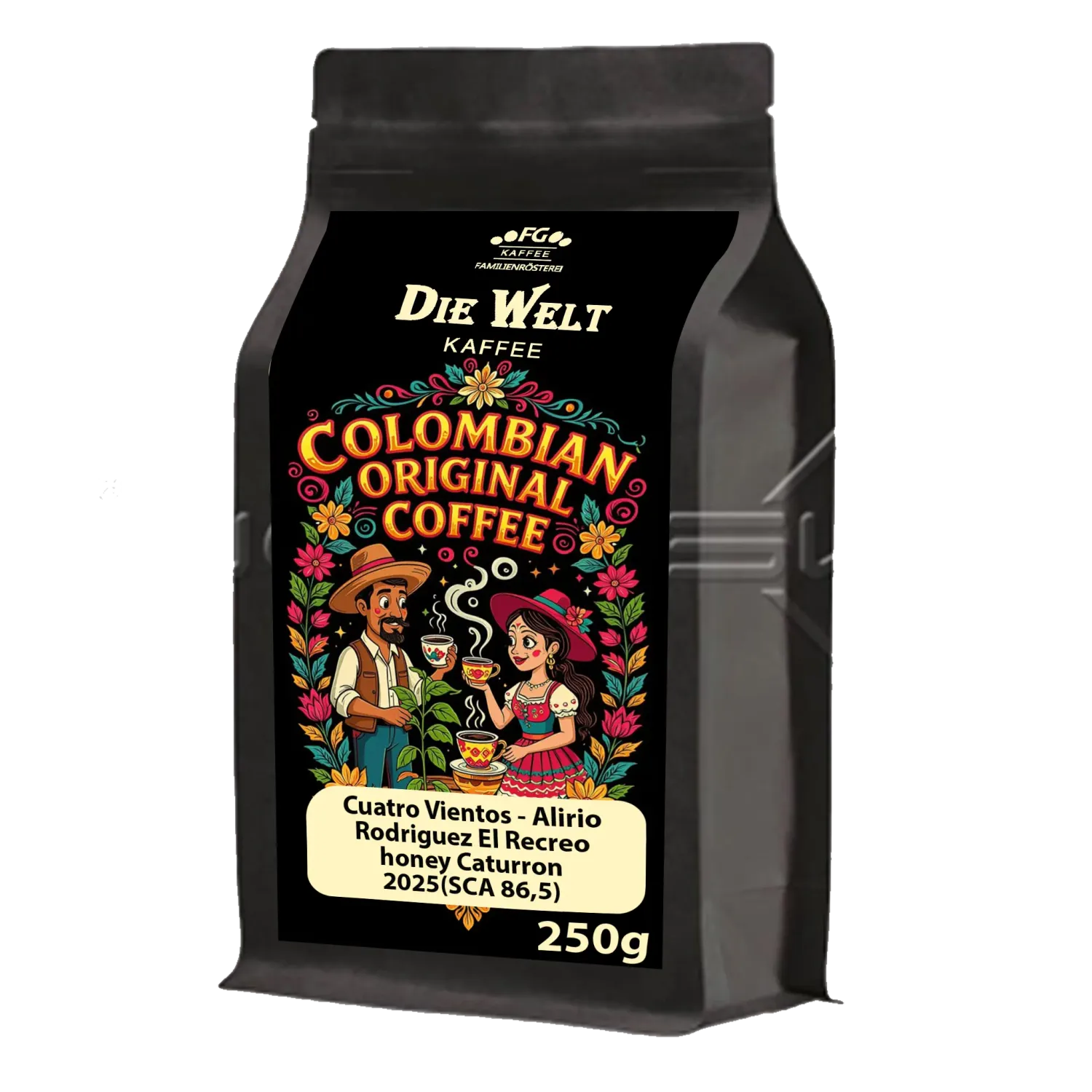 Die Welt Colombia Cuatro Vientos - Alirio Rodriguez El Recreo honey Caturron 2025 250g Die Welt Colombia Cuatro Vientos - Alirio Rodriguez El Recreo honey Caturron 2025 250g