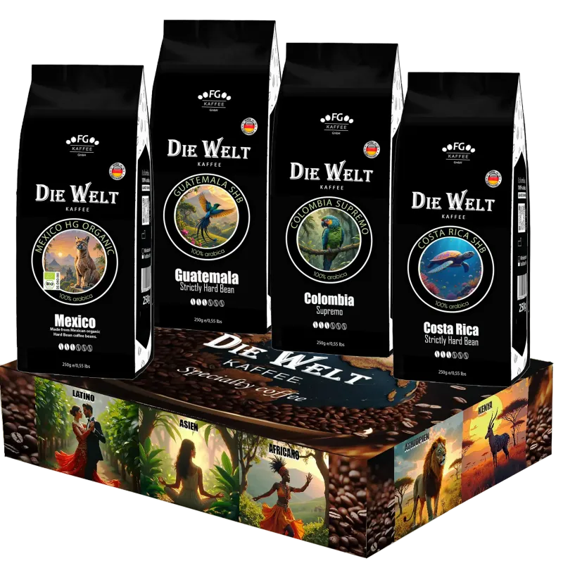 Die Welt Kaffee Set Latino Kaffeebohnen 4x250g