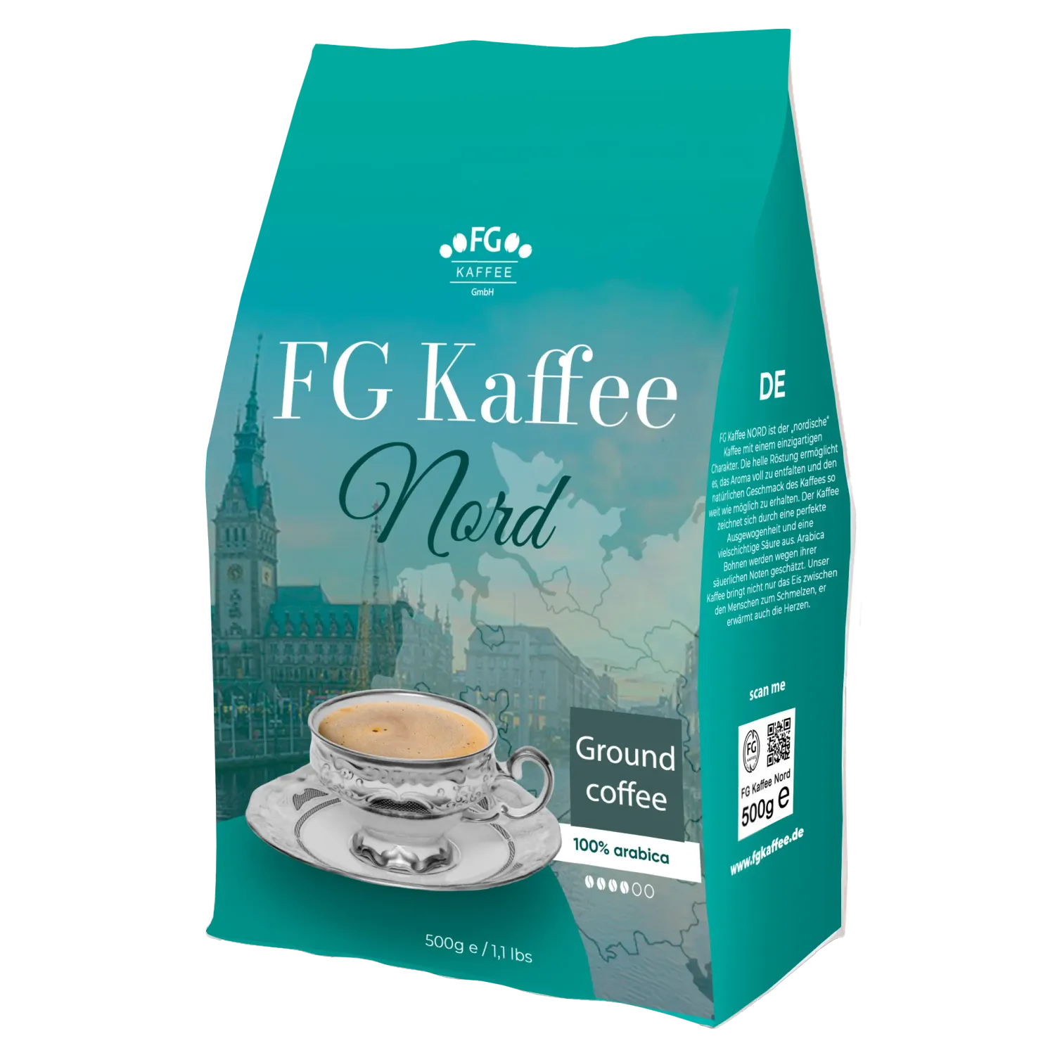 FG Kaffee Nord Ground coffee 100% Arabica 500g FG Kaffee Nord Ground coffee 100% Arabica 500g