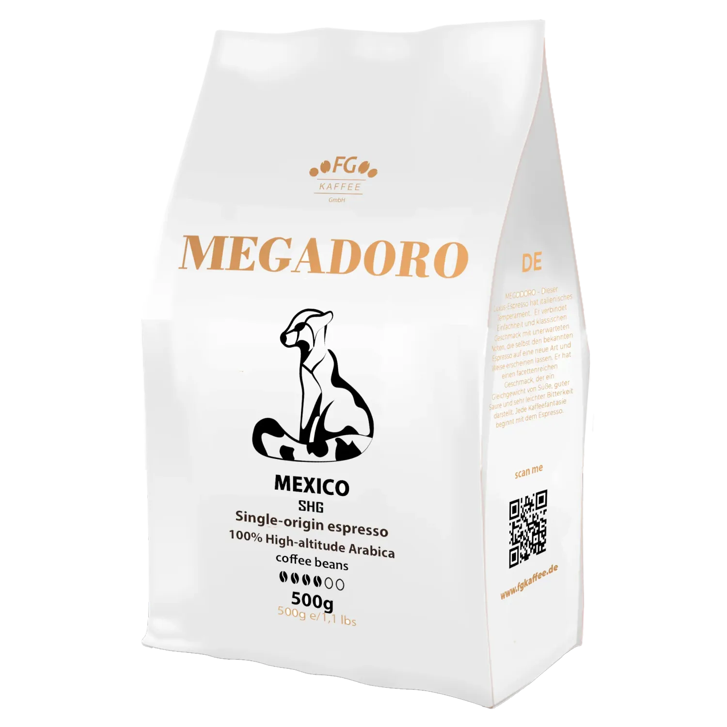 Megadoro Mexico SHG Espresso Coffee beans 100% Arabica 500g