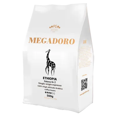 Megadoro Ethiopia Sidamo Espresso Kaffeebohnen 100% Arabica 500g