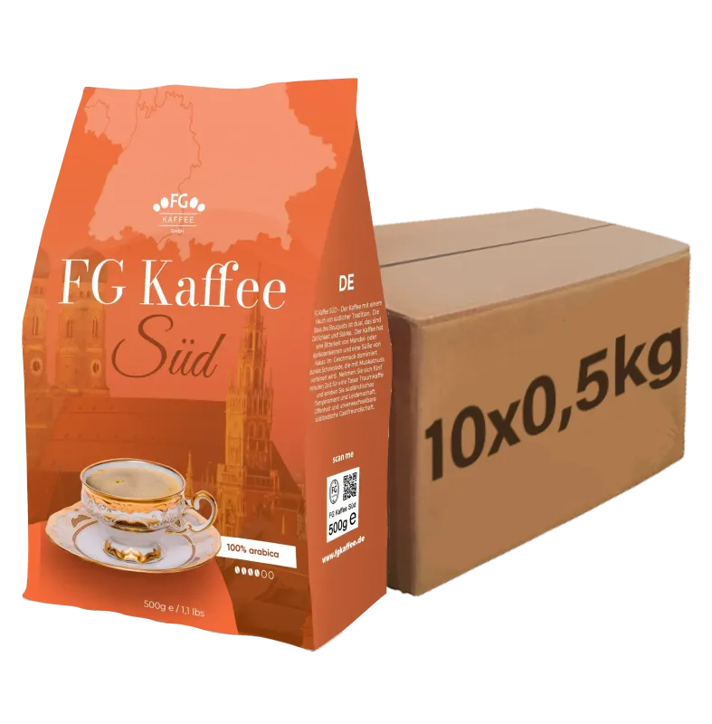 FG Kaffee SÜD Kaffeebohnen 100% Arabica 10x500g FG Kaffee SÜD Kaffeebohnen 100% Arabica 10x500g