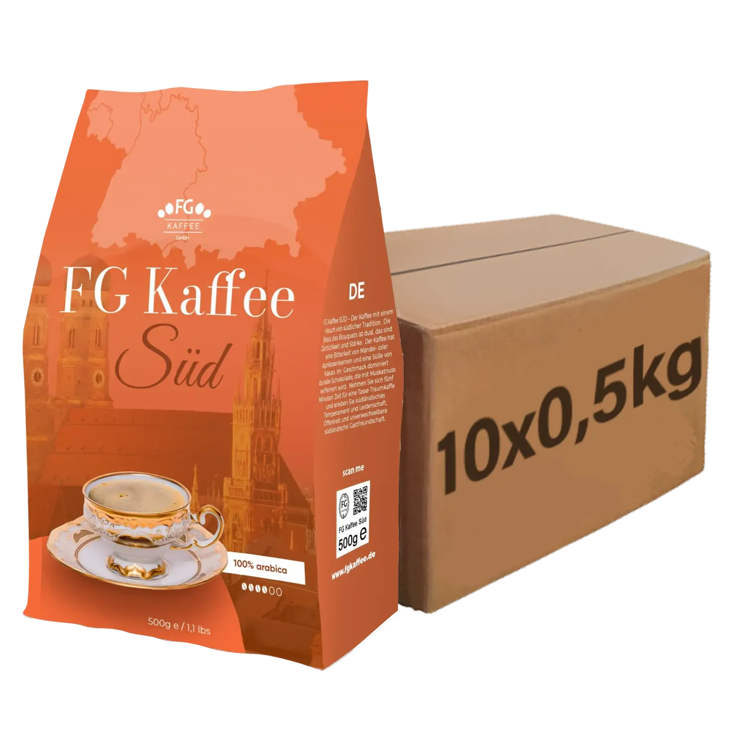 FG Kaffee Süd Coffee Beans, 100% Arabica, 5 kg, Wholesale/Catering Quality