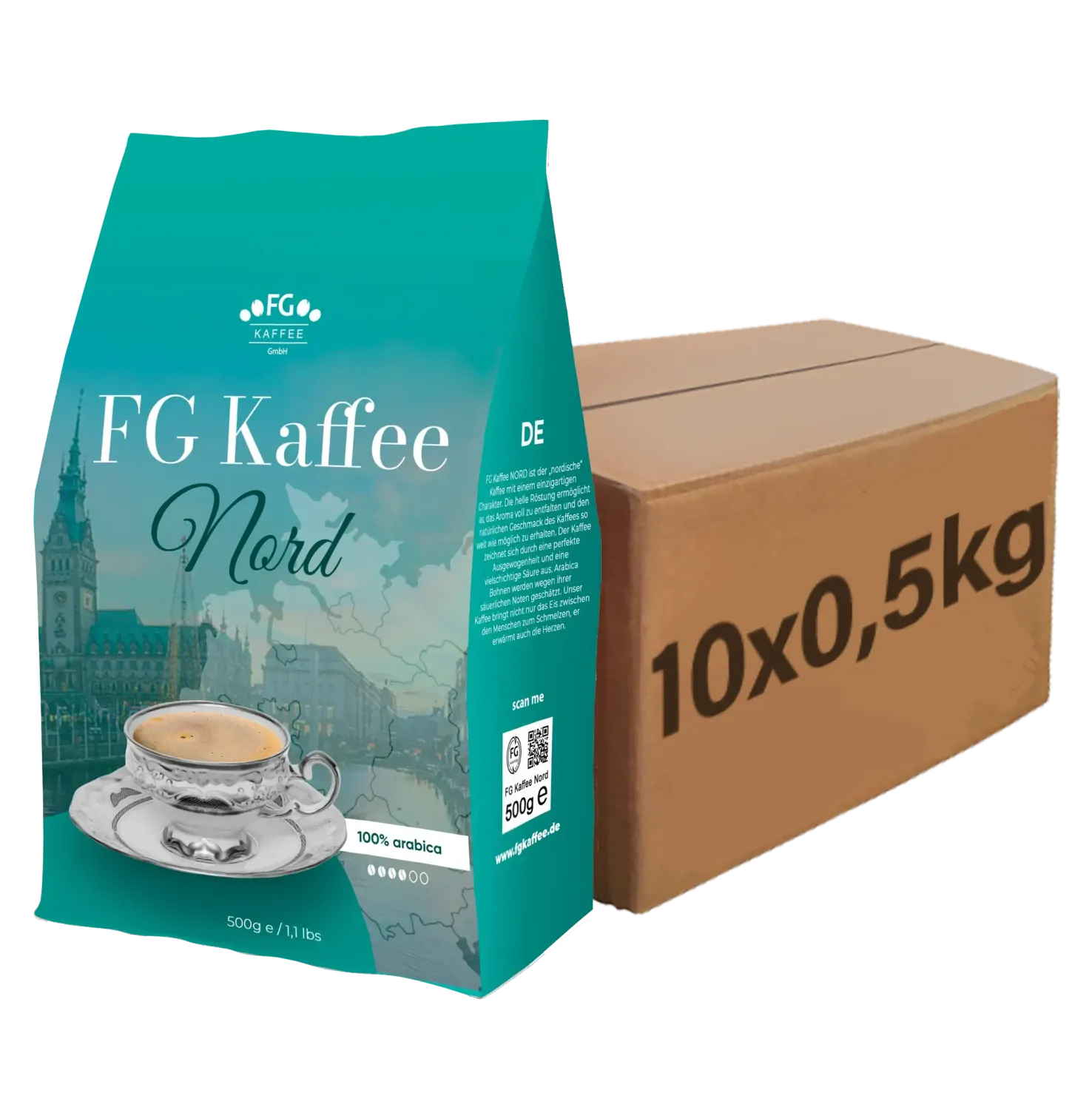FG Kaffee NORD Kaffeebohnen 100% Arabica 10x500g