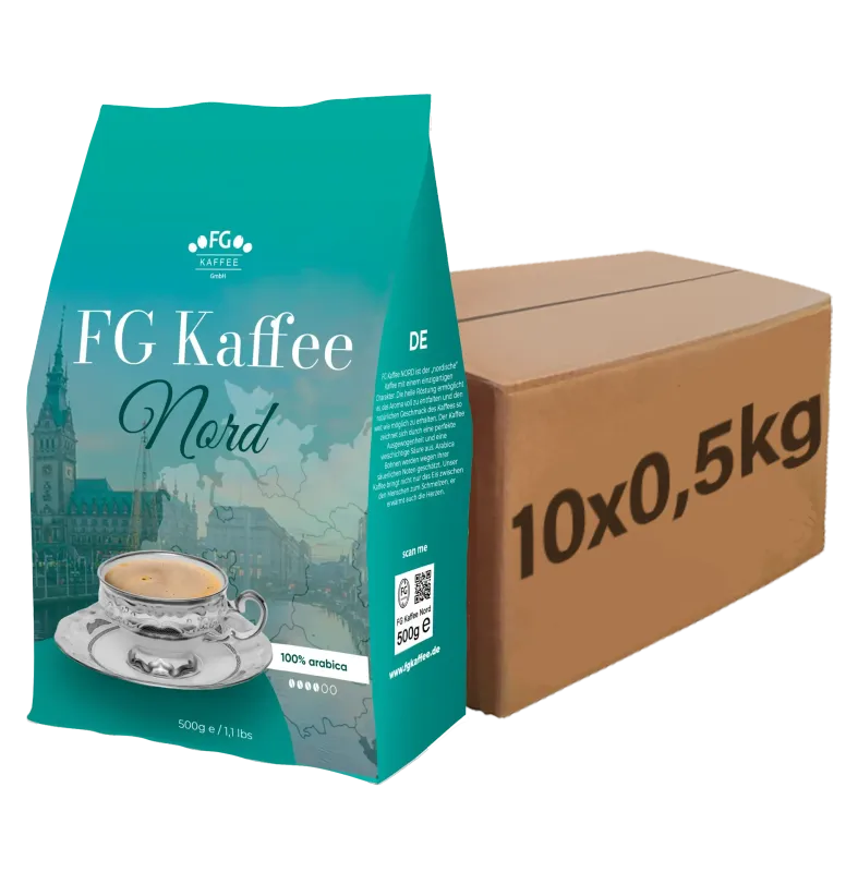 FG Kaffee NORD Kaffeebohnen 100% Arabica 10x500g FG Kaffee NORD Kaffeebohnen 100% Arabica 10x500g