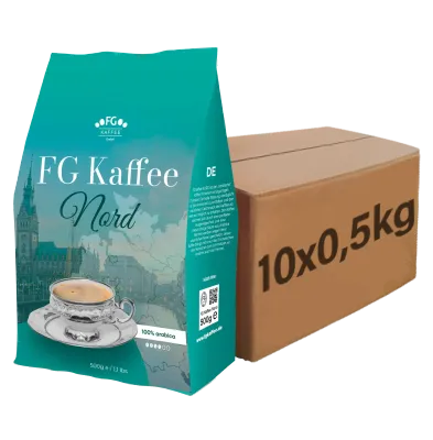 FG Kaffee NORD Kaffeebohnen 100% Arabica 10x500g