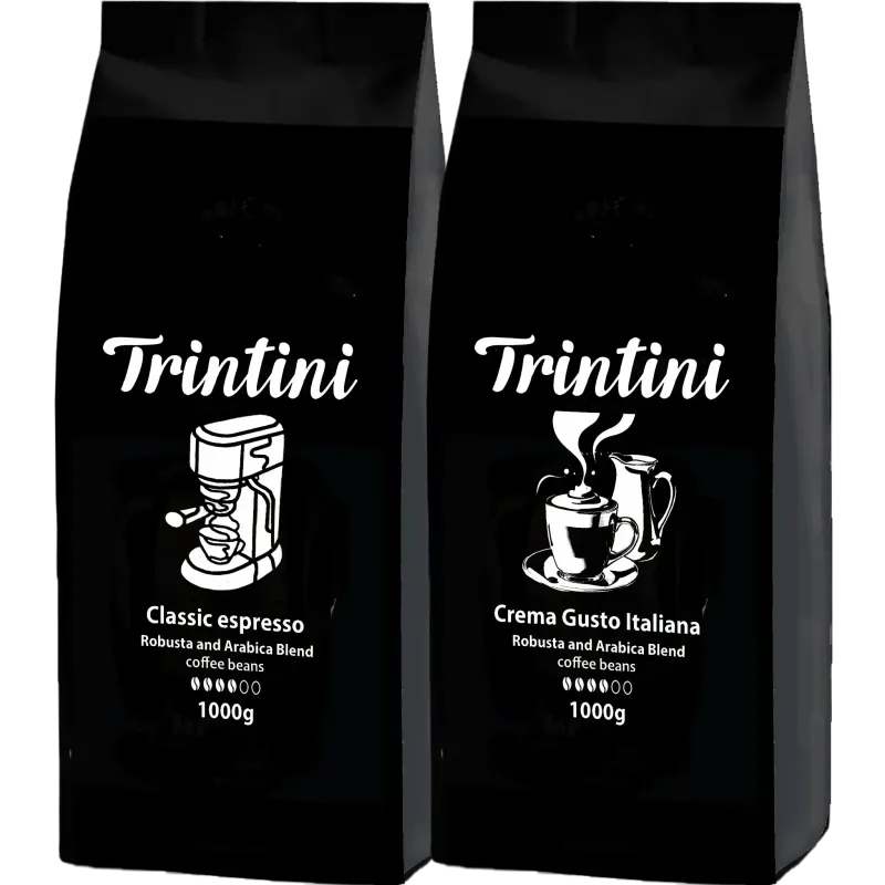 Trintini  Set Espresso und Crema Gusto Italiana  Kaffeebohnen 2x1000g