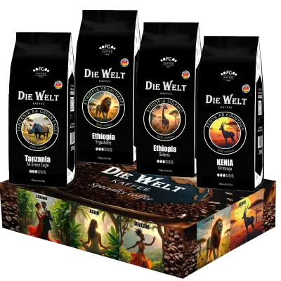 Die Welt Kaffee Set Afrikano Kaffeebohnen 4x250g