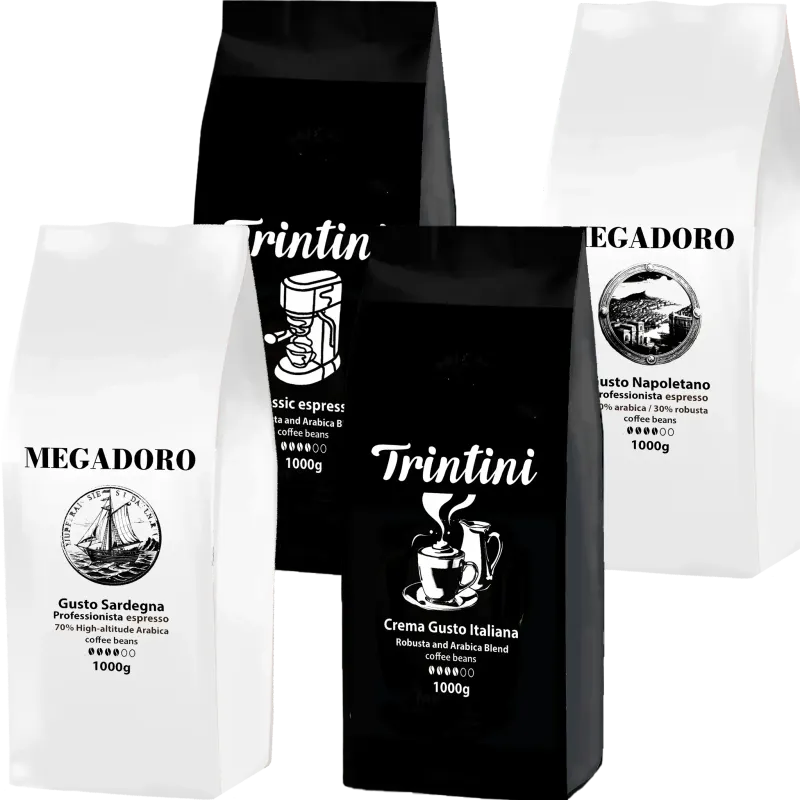 Trintini - Megadoro: Sample set of coffee beans, 4 x 1000g, wholesale/catering quality