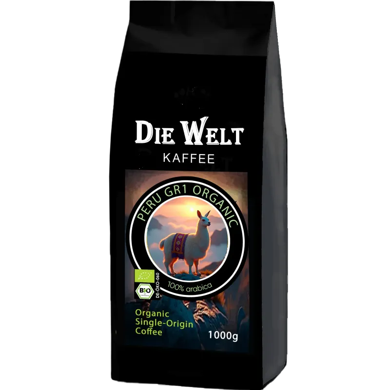 Die Welt Kaffee Organic Peru Grade 1 Coffee Beans 1000g