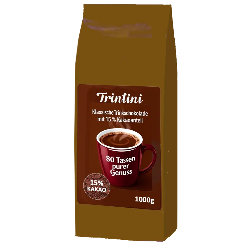 Trintini Drinking Chocolate with 15% Cocoa 1000g Trintini Drinking Chocolate with 15% Cocoa 1000g