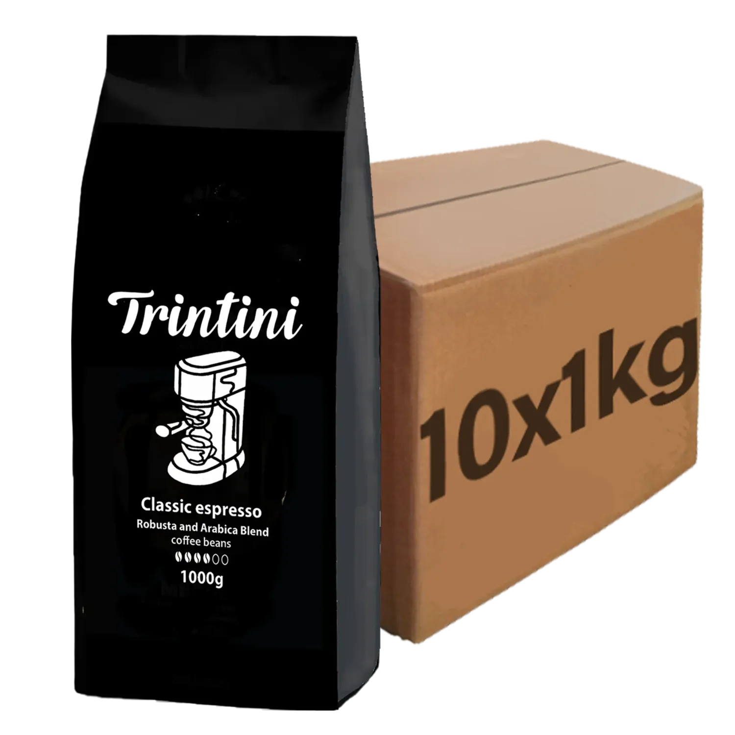 Trintini Espresso Coffee Beans, 10x1 kg, Wholesale/Catering Quality (SUB_1M)