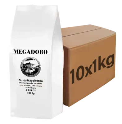Megadoro PRO Gusto Napolitano Coffee Beans 10x1kg Wholesale/Catering Quality (SUB_1M)