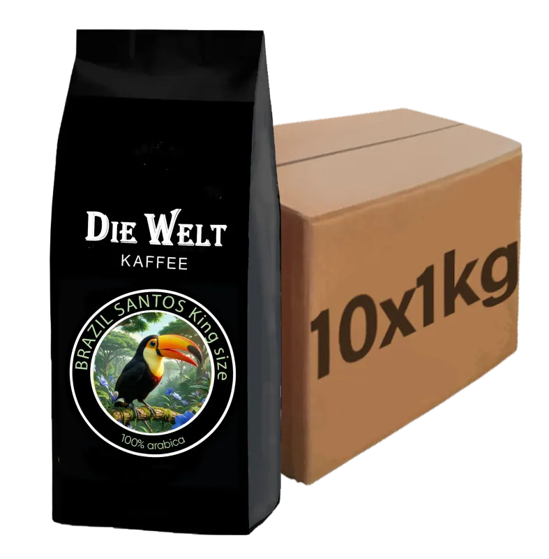 Die Welt Kaffee Brazil Santos Kingsize Coffee Beans, 10x1kg (SUB_1M) Die Welt Kaffee Brazil Santos Kingsize Coffee Beans, 10x1kg (SUB_1M)