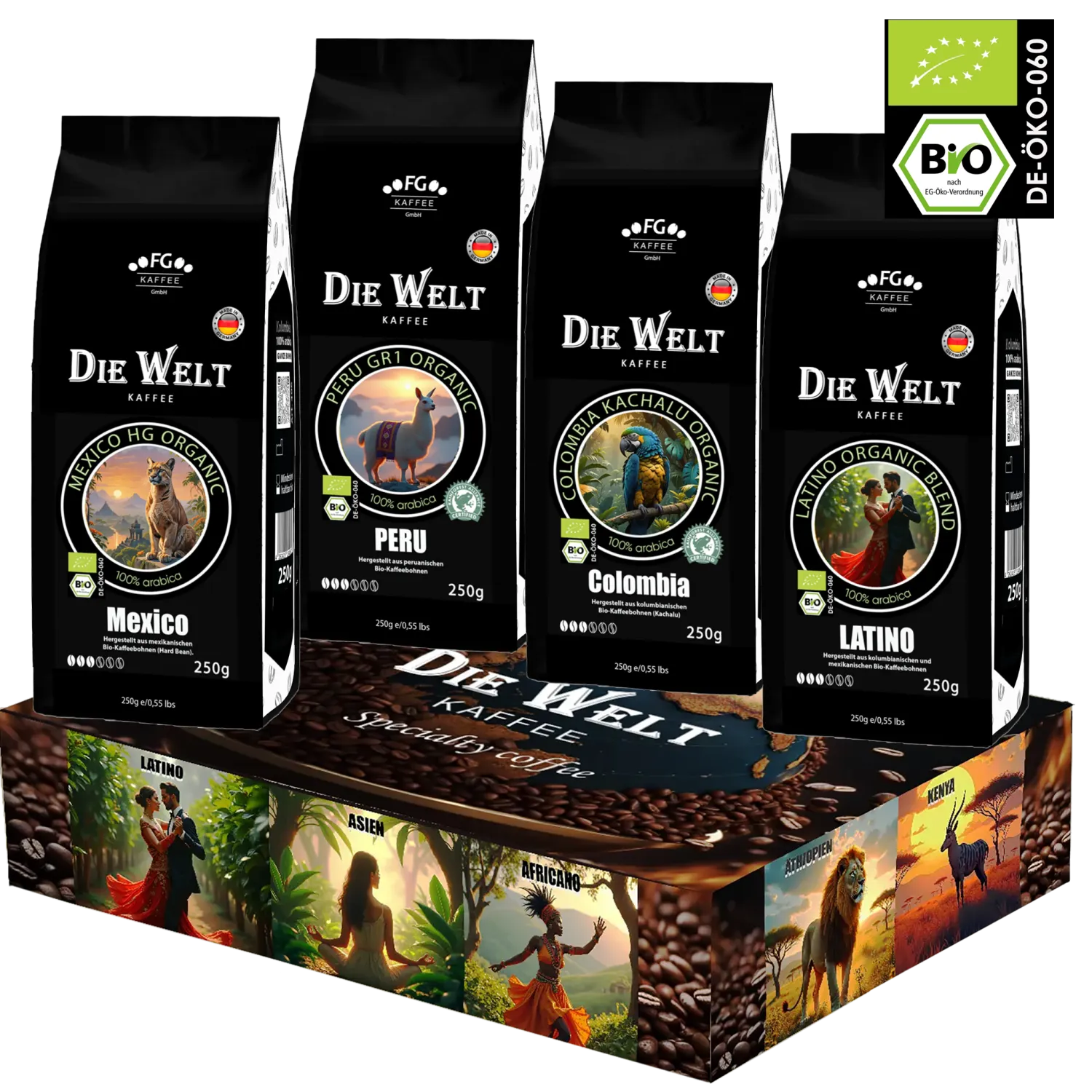 Die Welt Kaffee Set Latino Coffee beans 4x250g