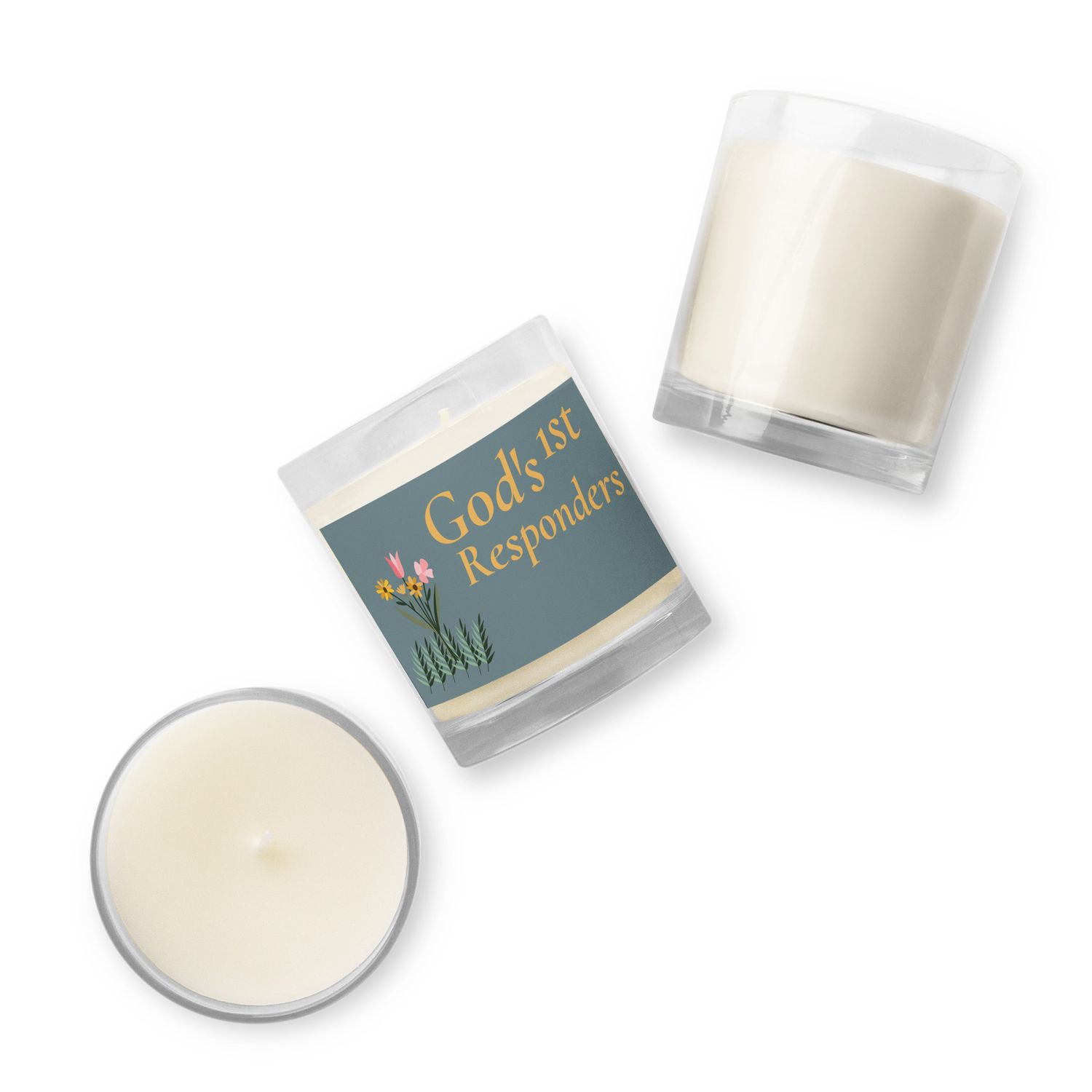 Glass jar soy wax candle