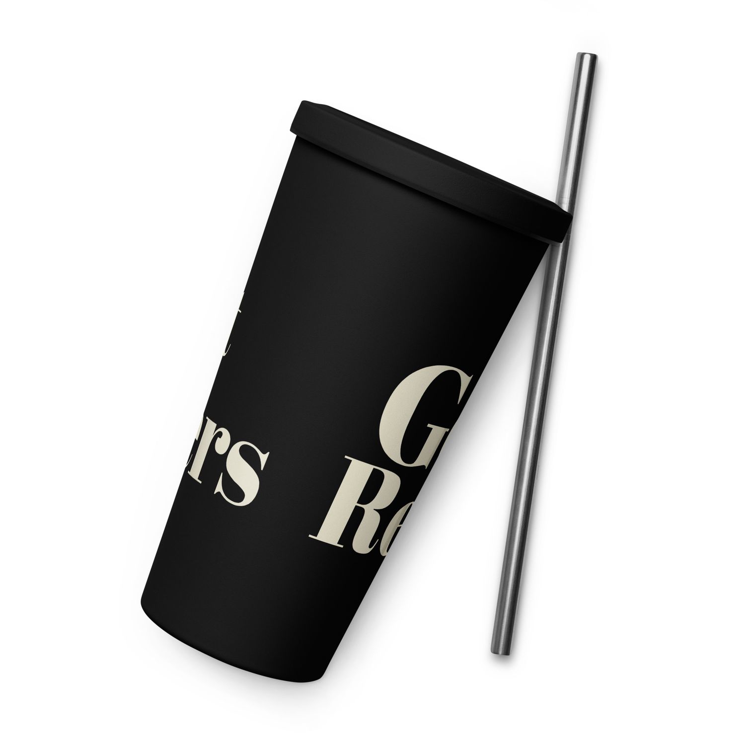 Insulated tumbler with a straw