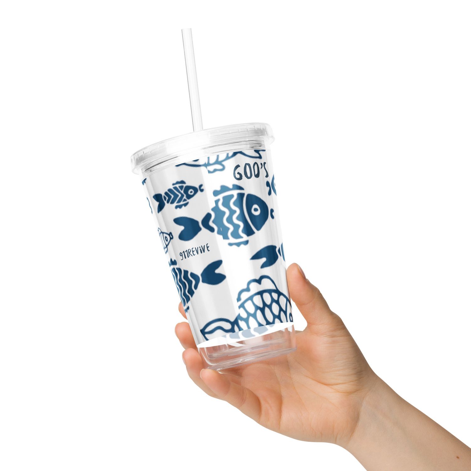 Clear plastic tumbler