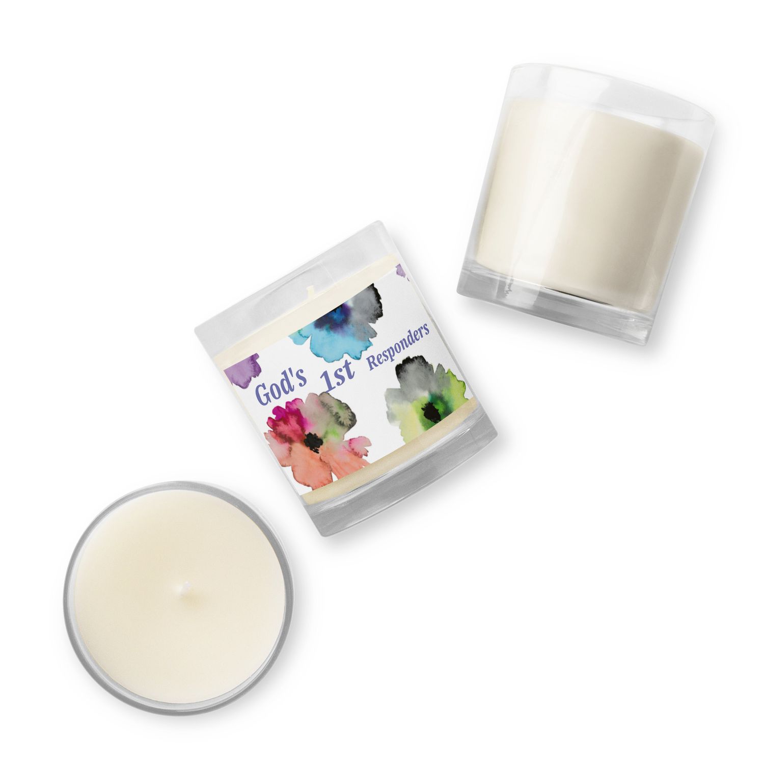 Glass jar soy wax candle