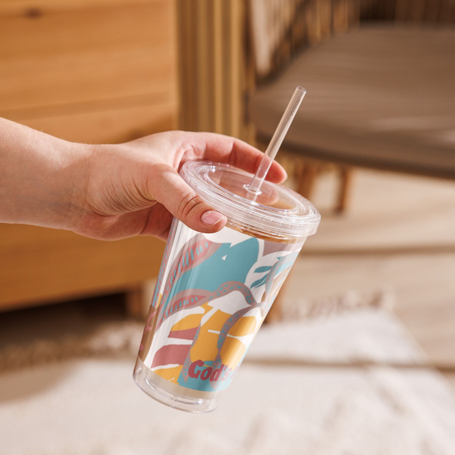 Clear plastic tumbler