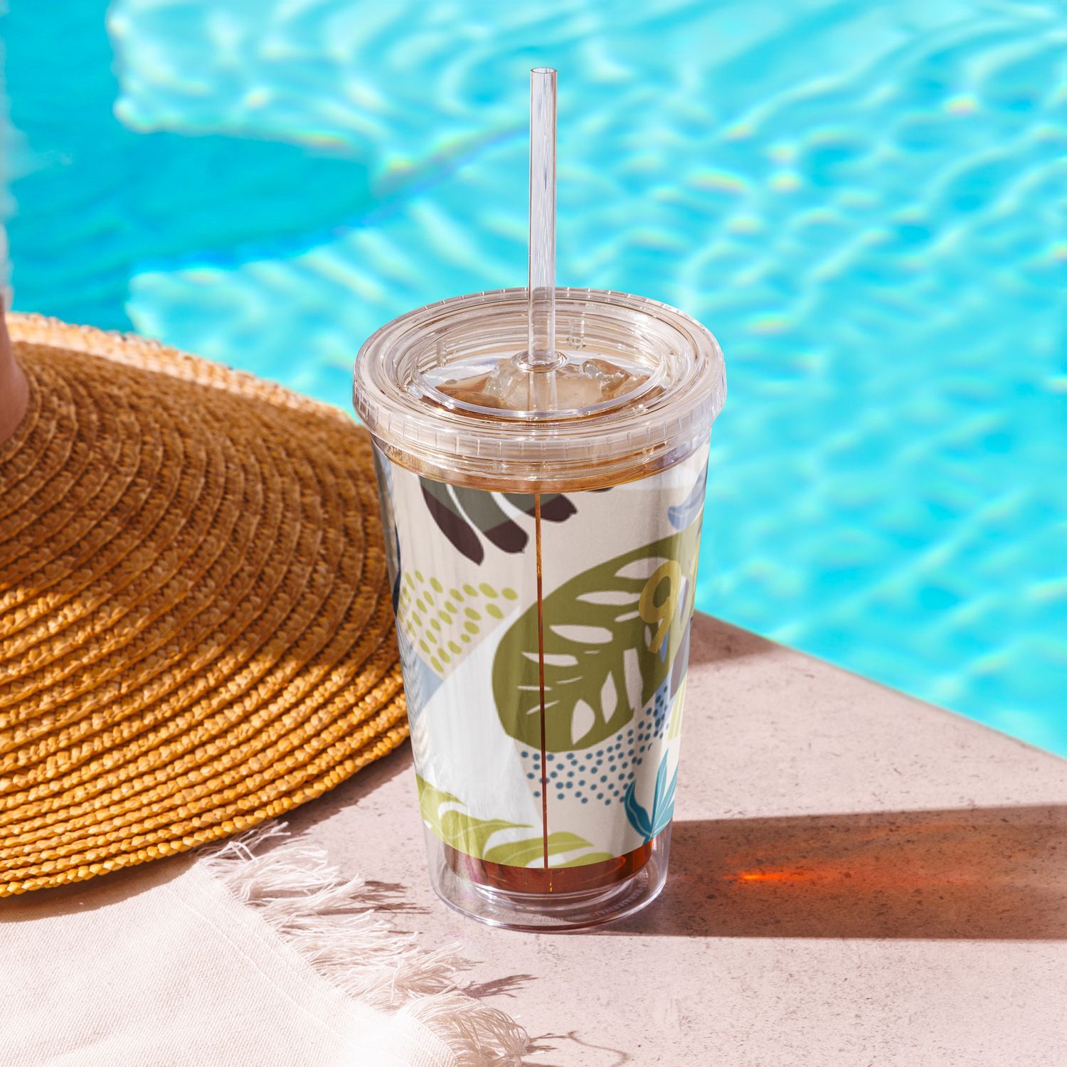 Clear plastic tumbler