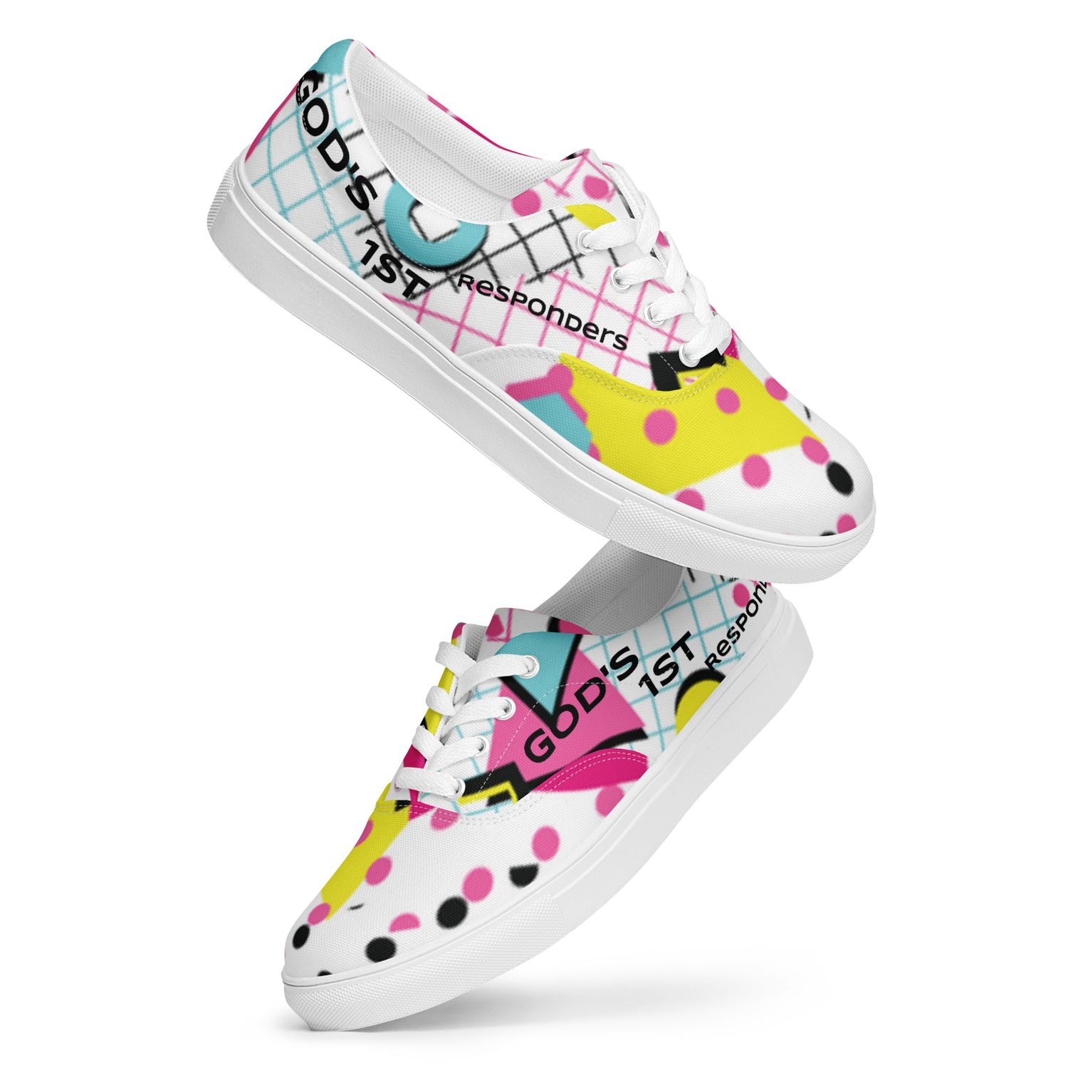 Lace-up canvas shoes
