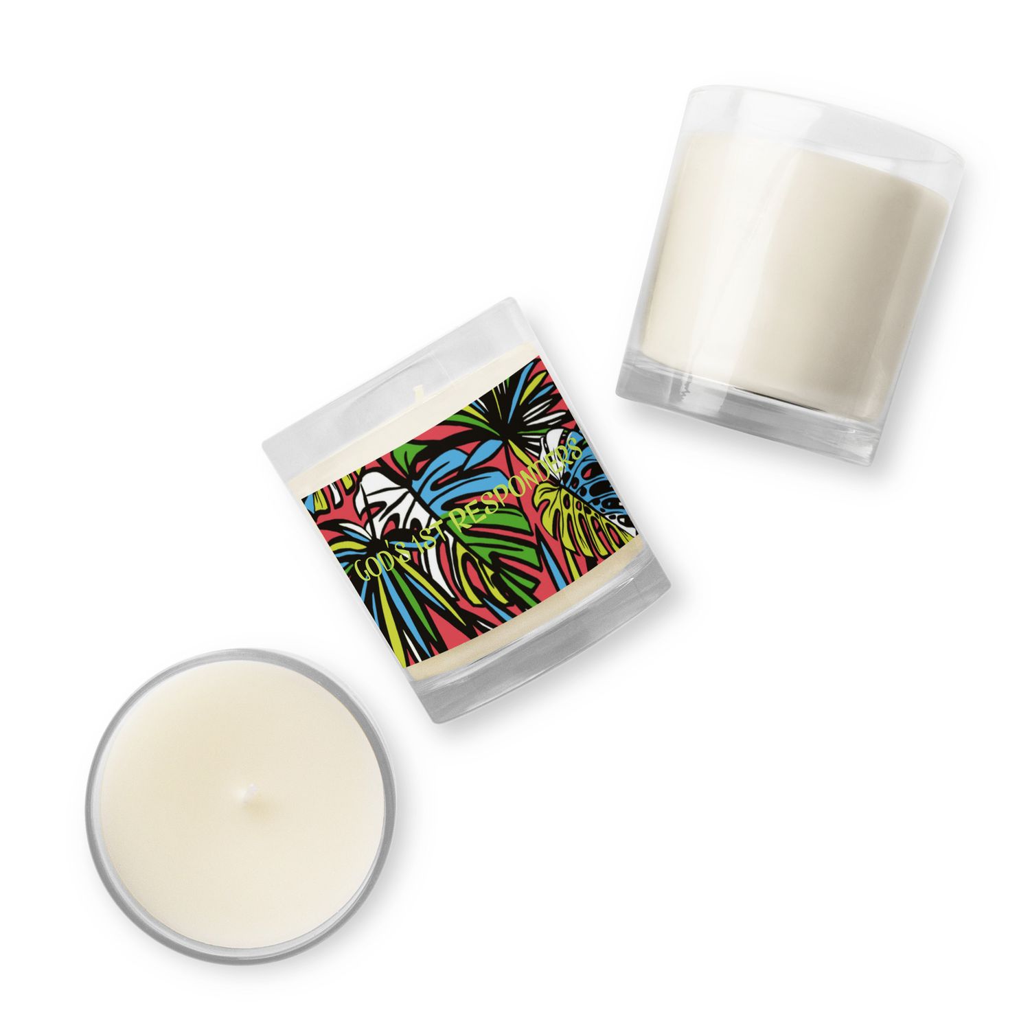 Glass jar soy wax candle
