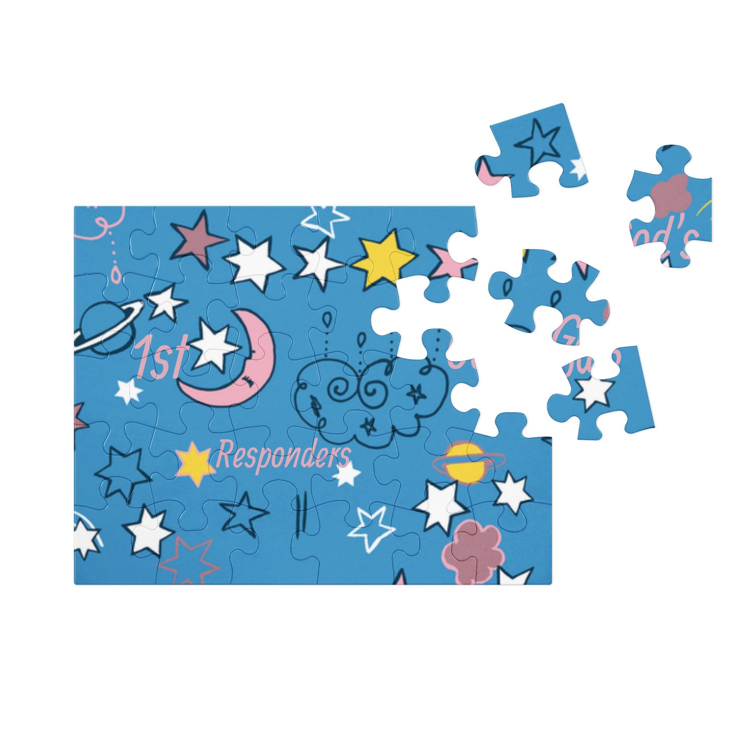 Jigsaw puzzle with tin