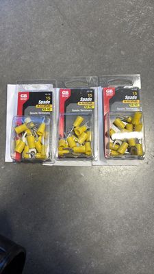 Gardner Bender 12 - 10 AWG #8 - 10 Stud Size Spade Terminals, Yellow (15-Pack)